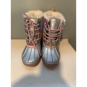 Juicy Couture Toddler Girls Cozy Boots - Silver Multi size 13
